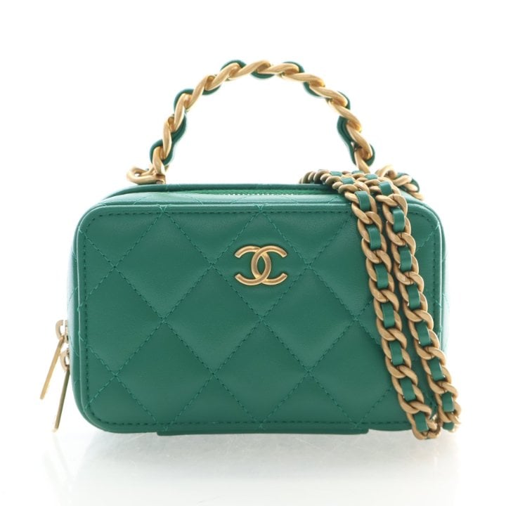 Chanel Mini Lambskin Top Handle Vanity Chain Bag