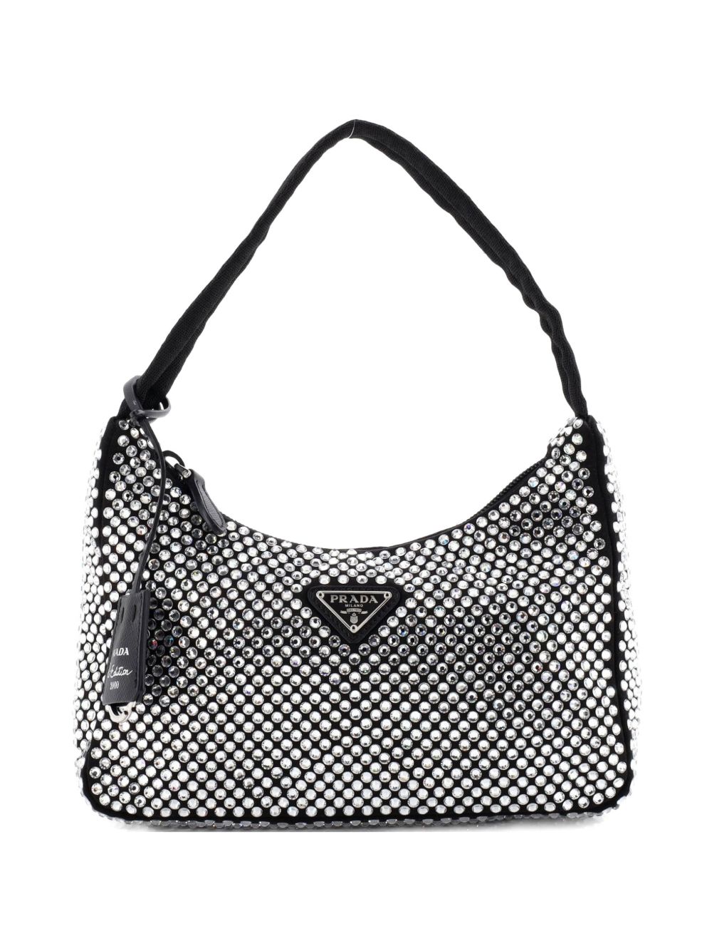 Re-Edition 2000 Crystal Embellished Satin Mini hobo bag