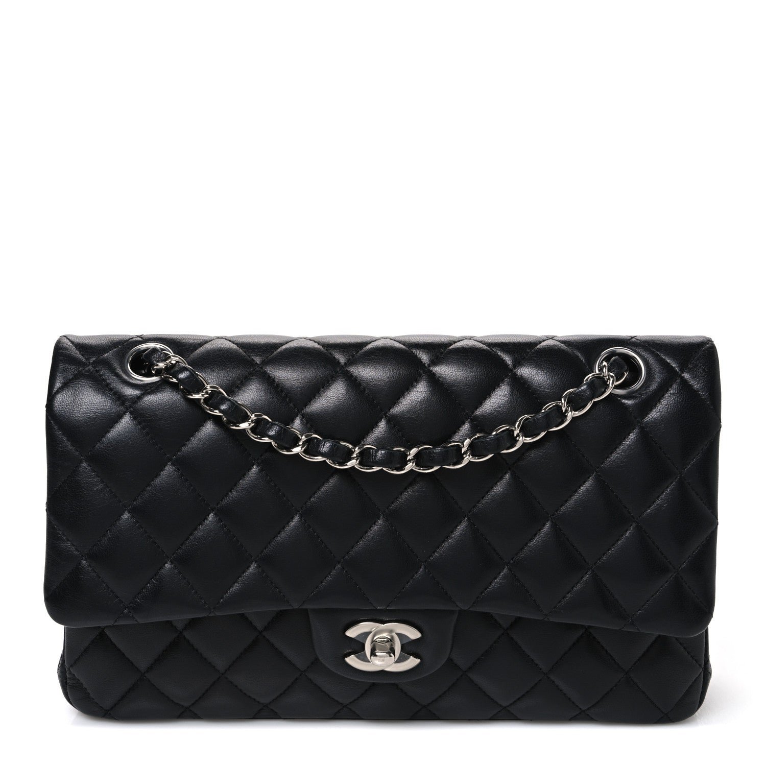 Chanel Lambskin Quilted Medium Double Flap Black