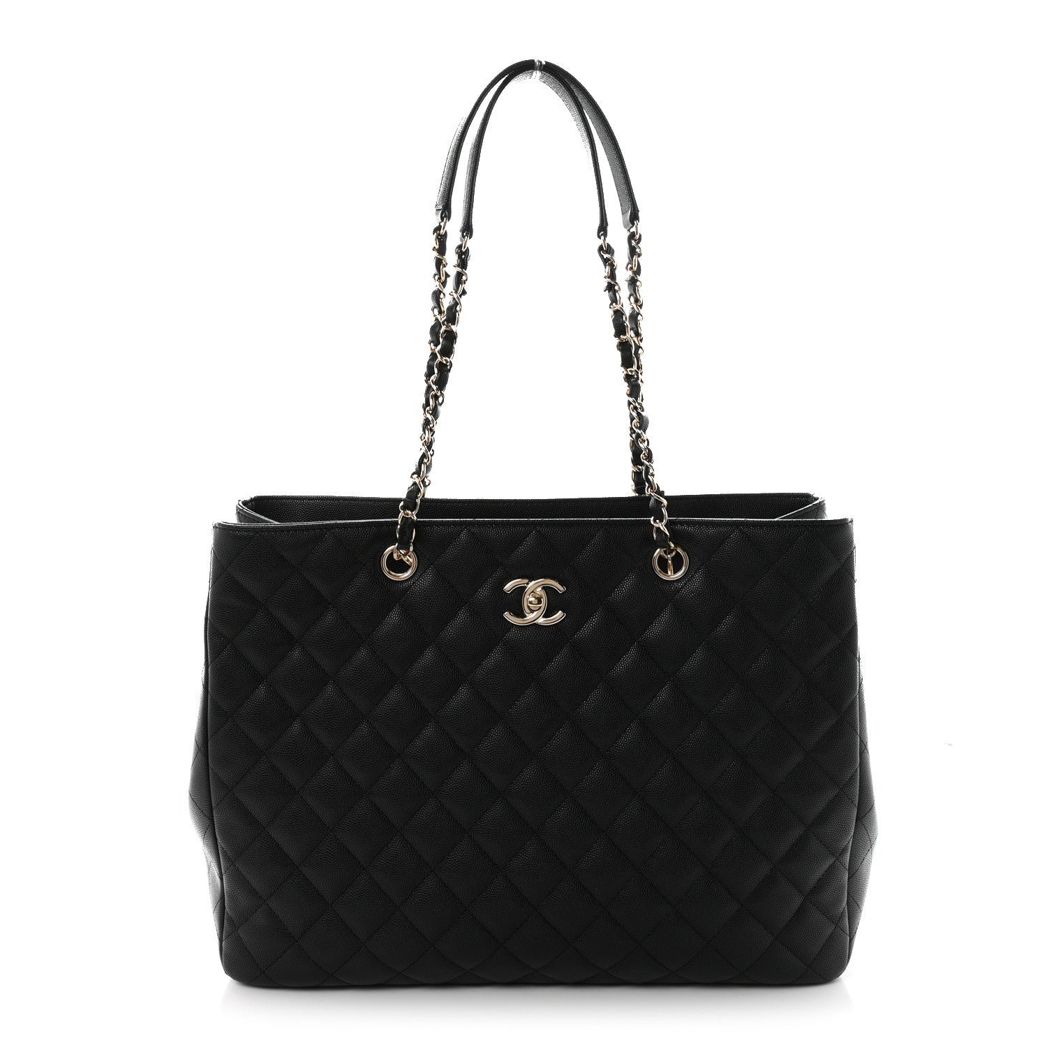 Chanel Caviar Quilted Small Shopping Tote Black