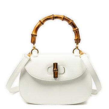 Leather Vintage Bamboo Top Handle Flap