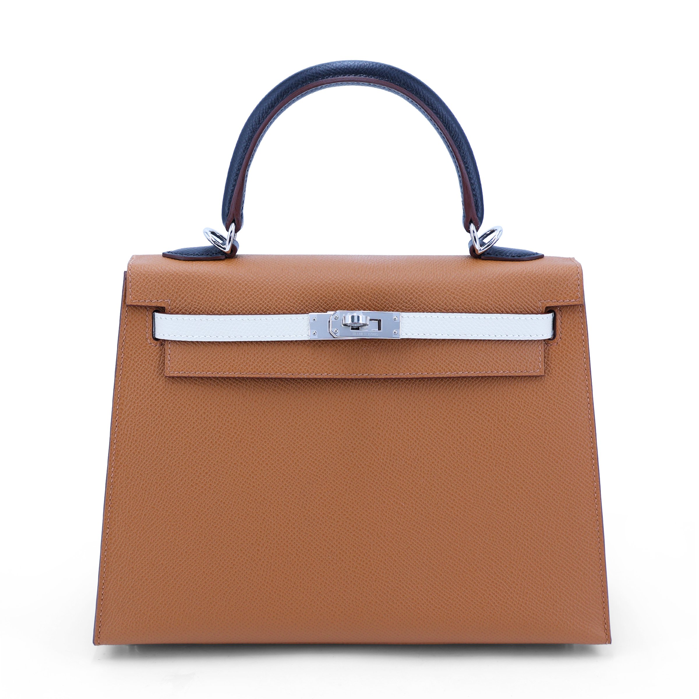 Unused ( Rank NS ) HERMÈS Kelly 25 Sellier Gold (37) Bleu Saphir (73) Craie (10) Noir (89) Epsom Palladium hardware U (2022)