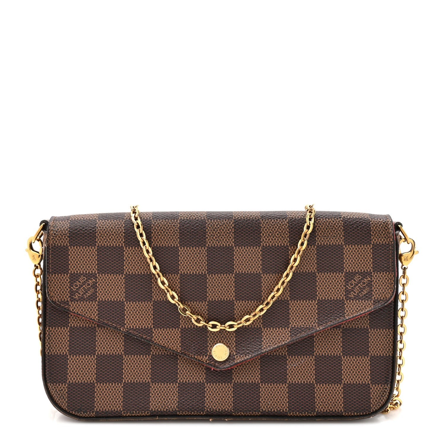 Louis Vuitton Damier Ebene Pochette Felicie Chain Wallet