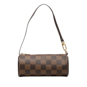 Louis Vuitton Calf Leather Damier Ebene Papillon Pochette