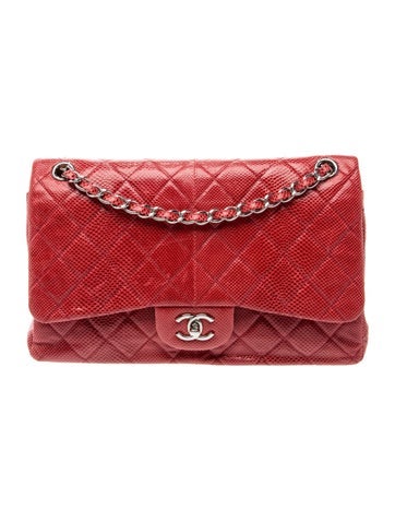 Classic Jumbo Lizard Double Flap Bag
