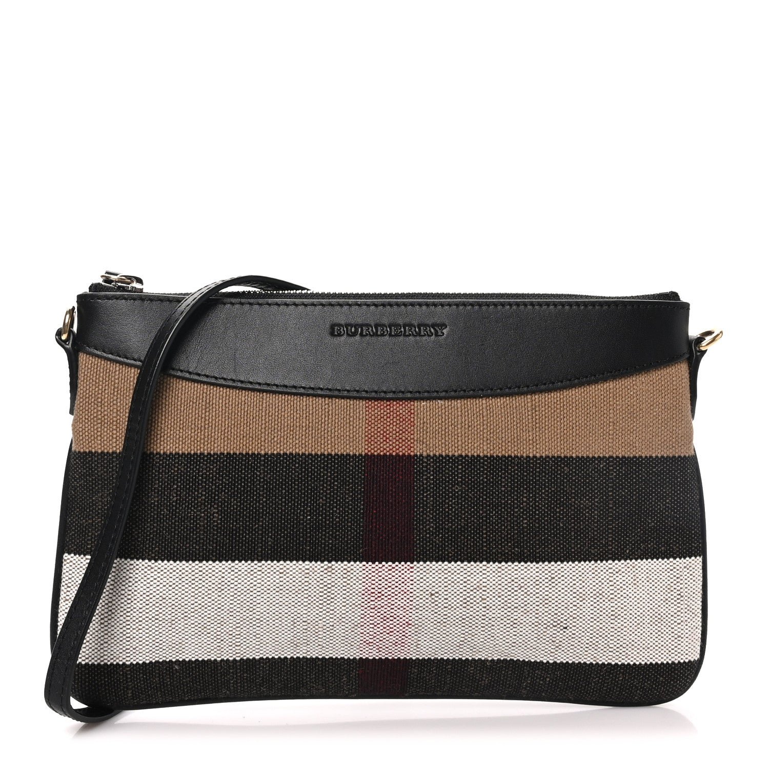 Burberry Burberry House Check Derby Peyton Crossbody Clutch Bag Black