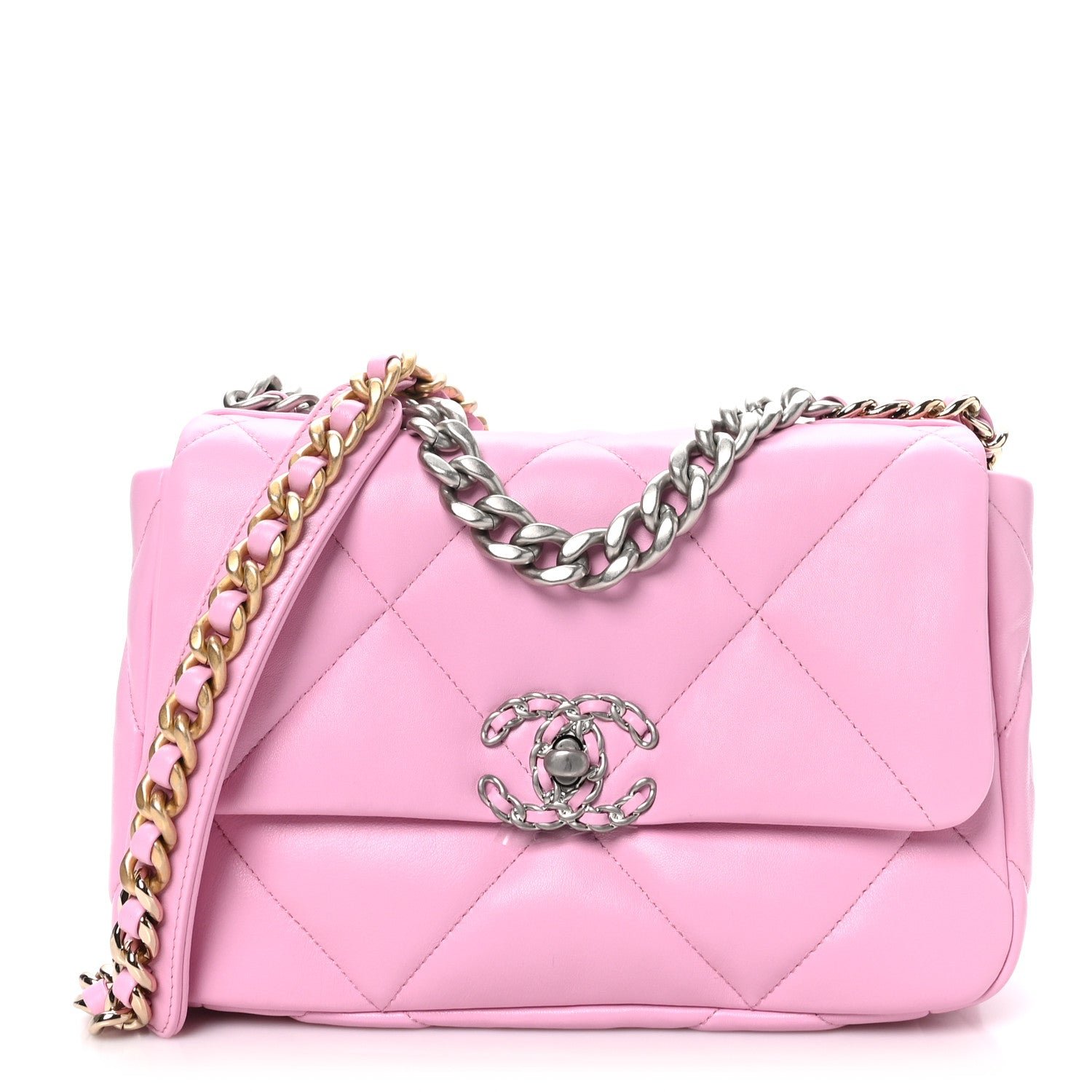 Chanel Lambskin Quilted Medium Chanel 19 Flap Lilac