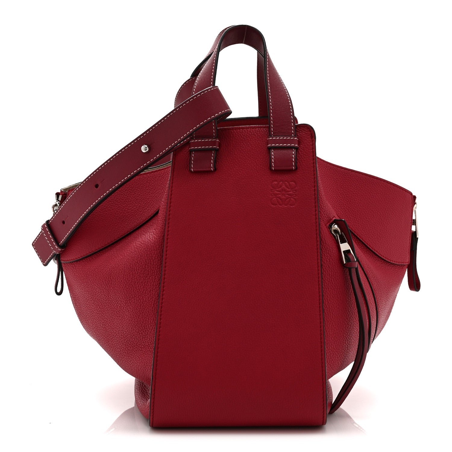 Loewe Grained Calfskin Medium Hammock Shoulder Bag Raspberry