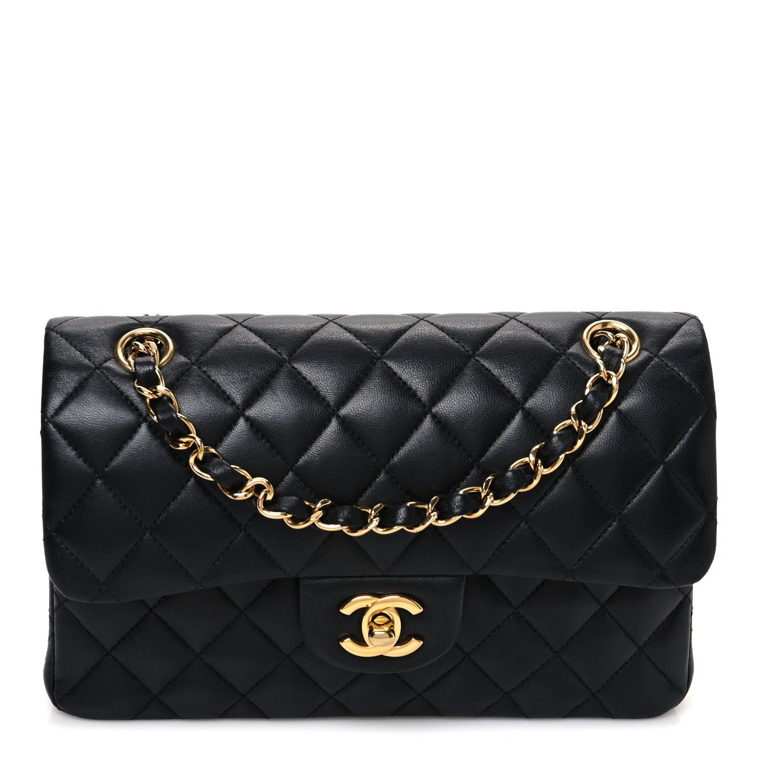 Chanel Lambskin Quilted Small Double Flap Black