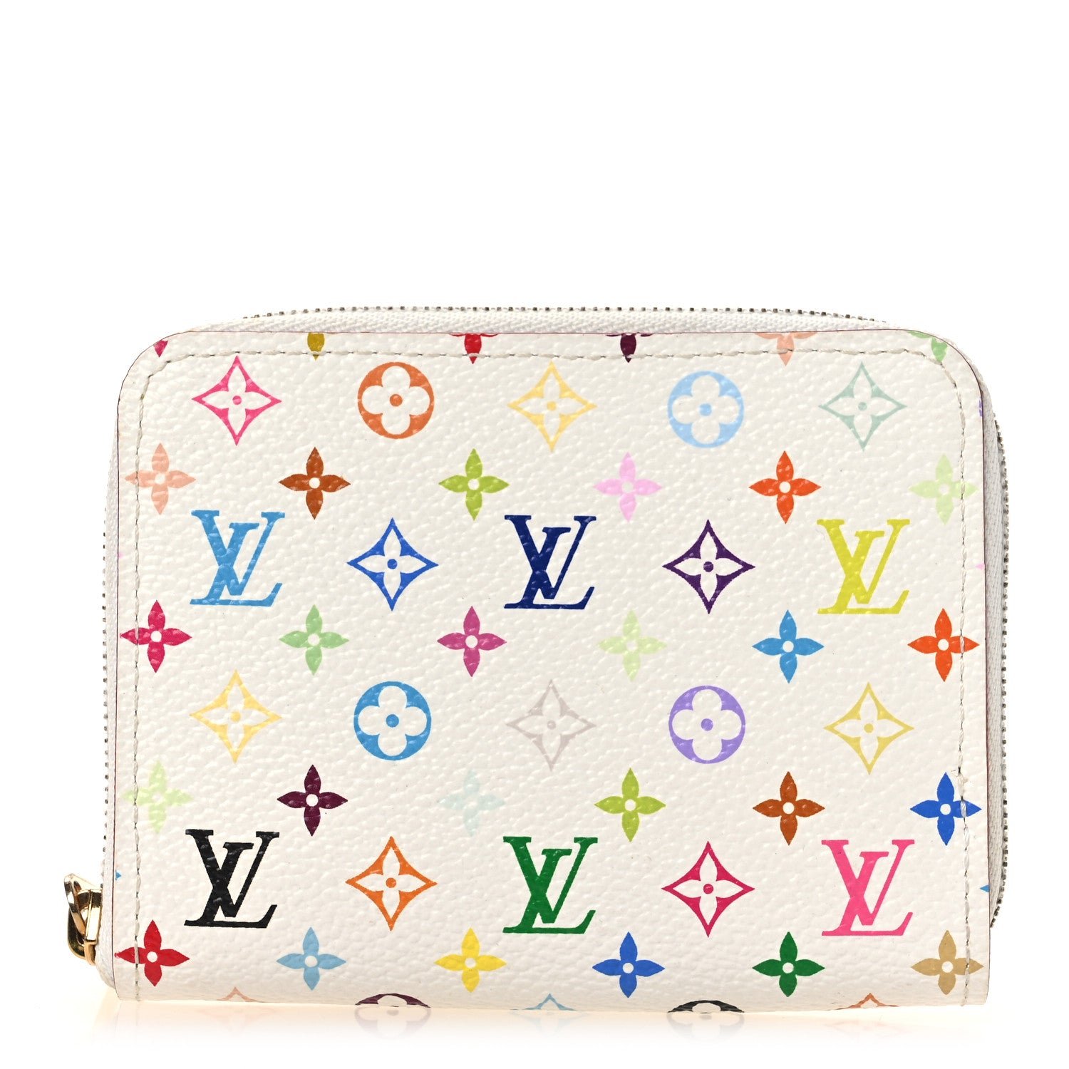 Louis Vuitton Monogram Multicolor Zippy Coin Purse Wallet White