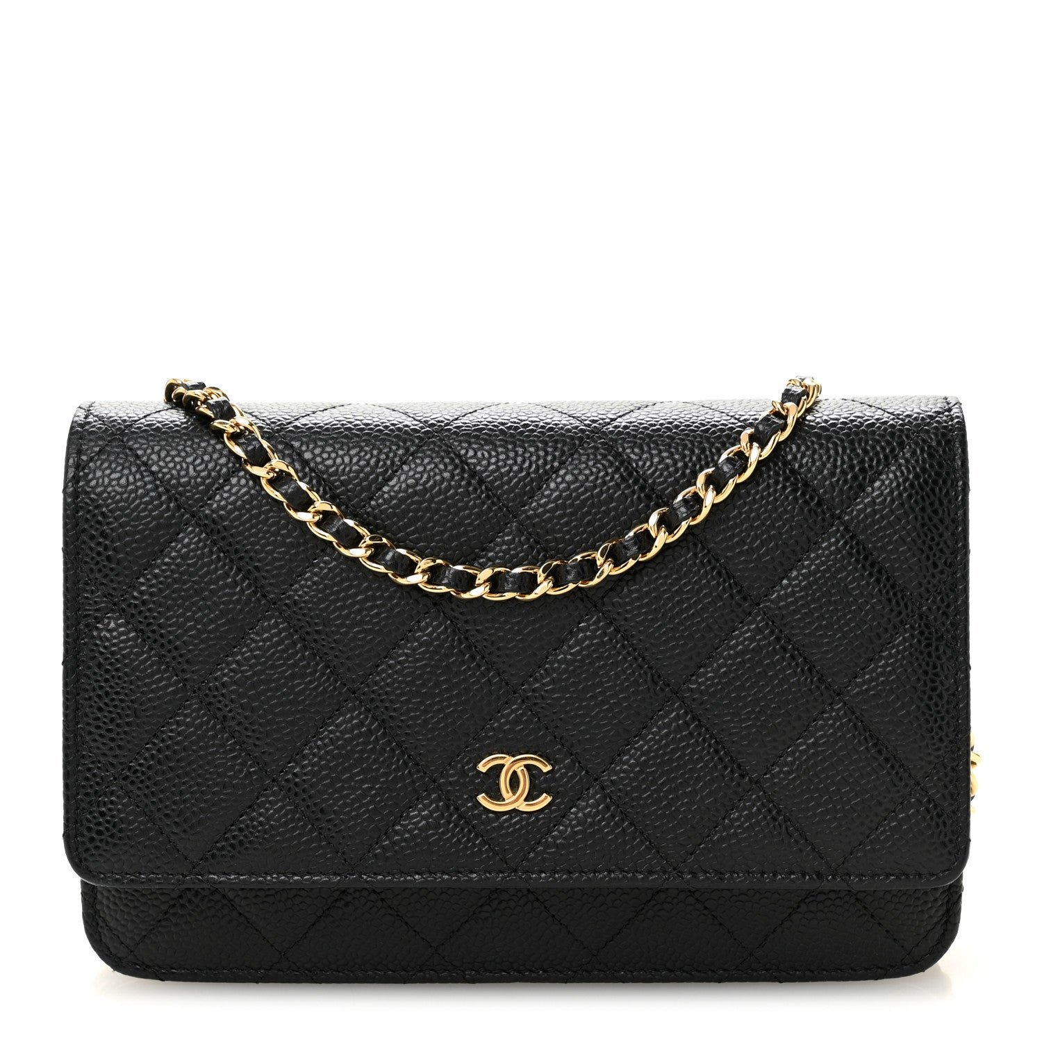 Chanel Caviar Quilted Wallet On Chain WOC Black