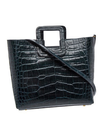 Staud Embossed Leather Top Handle Bag