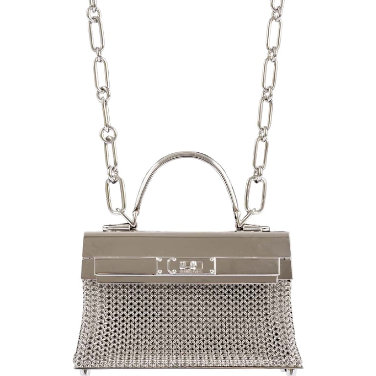 Hermes Hermès Kellymorphose Kelly Sterling Silver Sac Bijou Chaine Bag