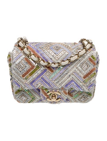 Sequin Mini Square Classic Flap Bag