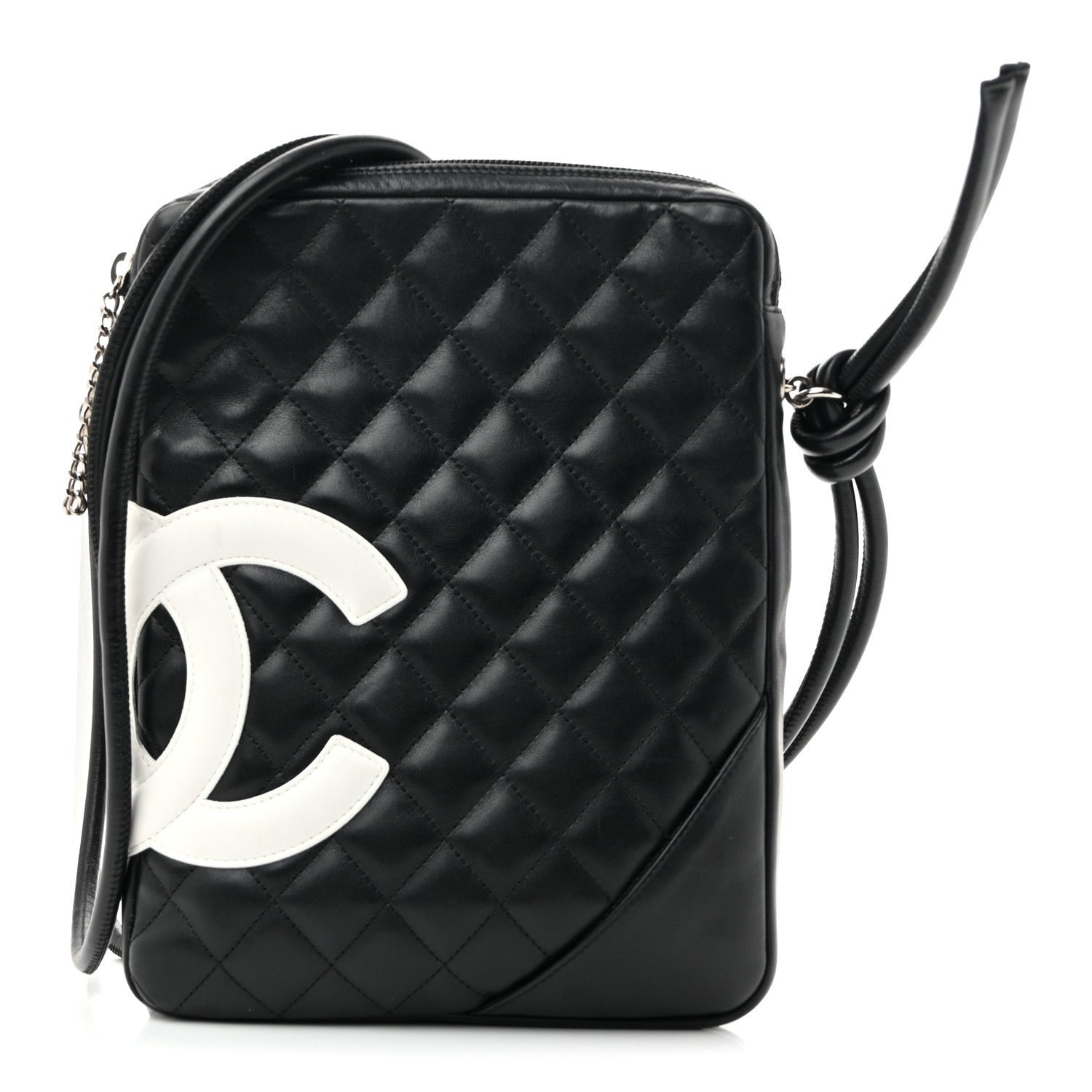 Chanel Calfskin Quilted Medium Cambon Messenger Black White
