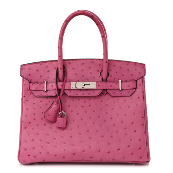 Hermes Ostrich Birkin 30 Rose Pourpre