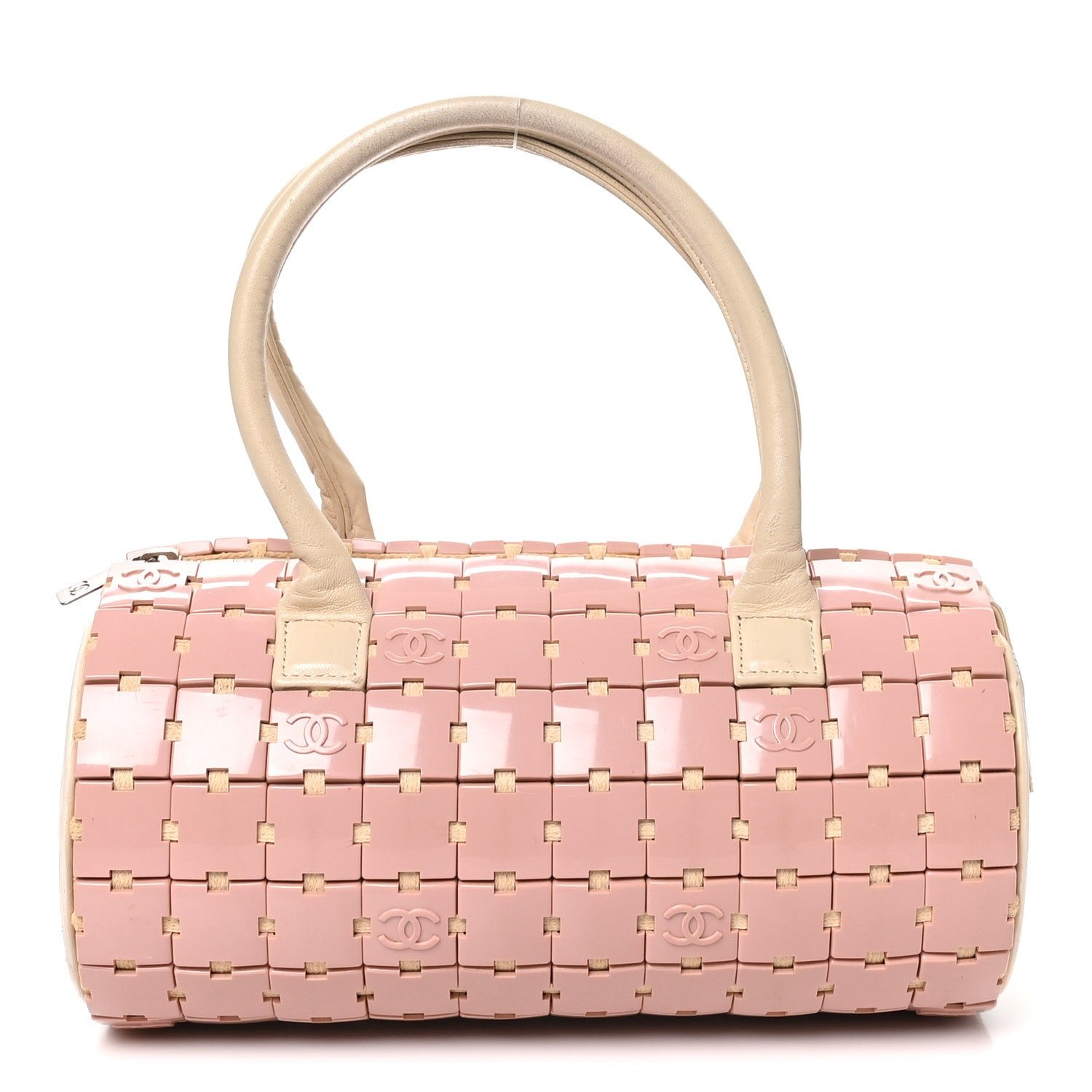Chanel Lambskin Resin Tile Bowler Pink