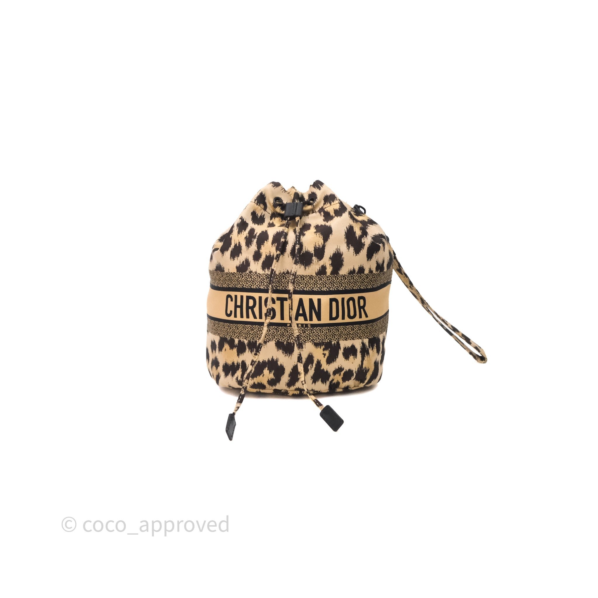 Christian Dior Canvas Mizza Leopard DiorTravel Pouch Beige