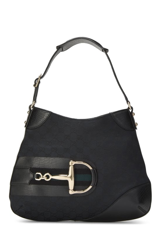 Black GG Canvas Hasler Hobo