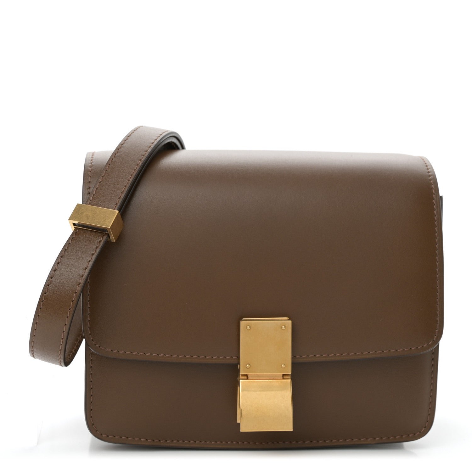 Celine Smooth Calfskin Small Classic Box Flap Bag Camel