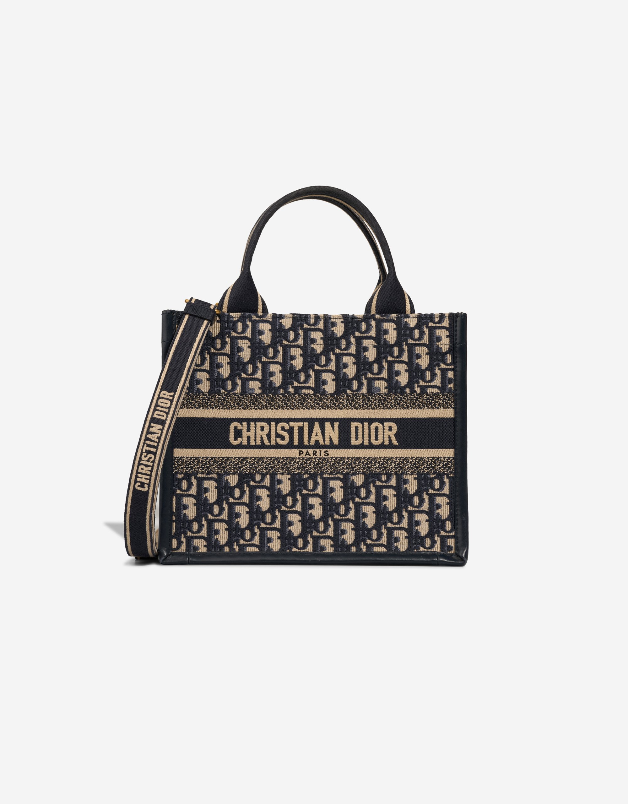Dior 
		Book Tote Small Calf /  Oblique Jacquard Blue    