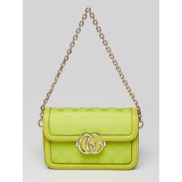 Gucci Firefly Green Canvas/Leather Small Go Shoulder Bag