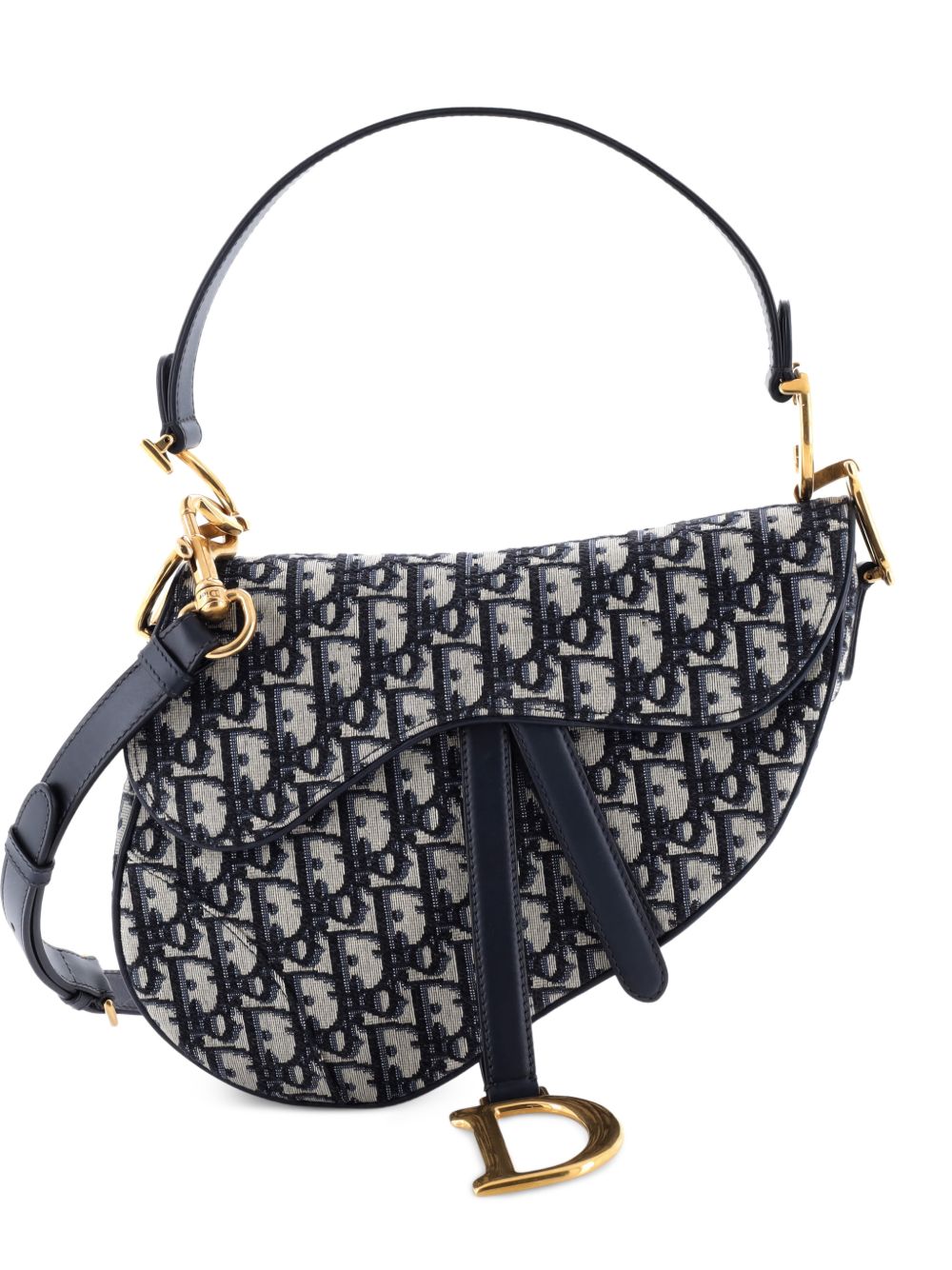 Dior Saddle Handbag with Strap Oblique Canvas Medium shoulder bag