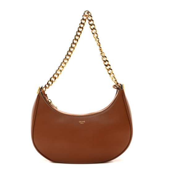 Celine Smooth Calfskin Medium Chain Strap Ava Shoulder Bag Tan