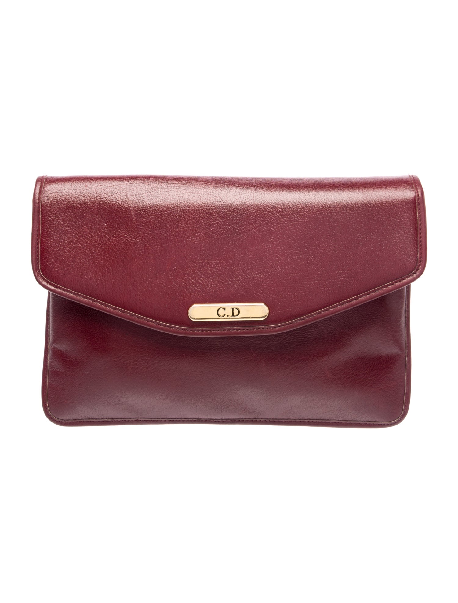 Leather Vintage Envelope Flat Clutch Medium Vintage