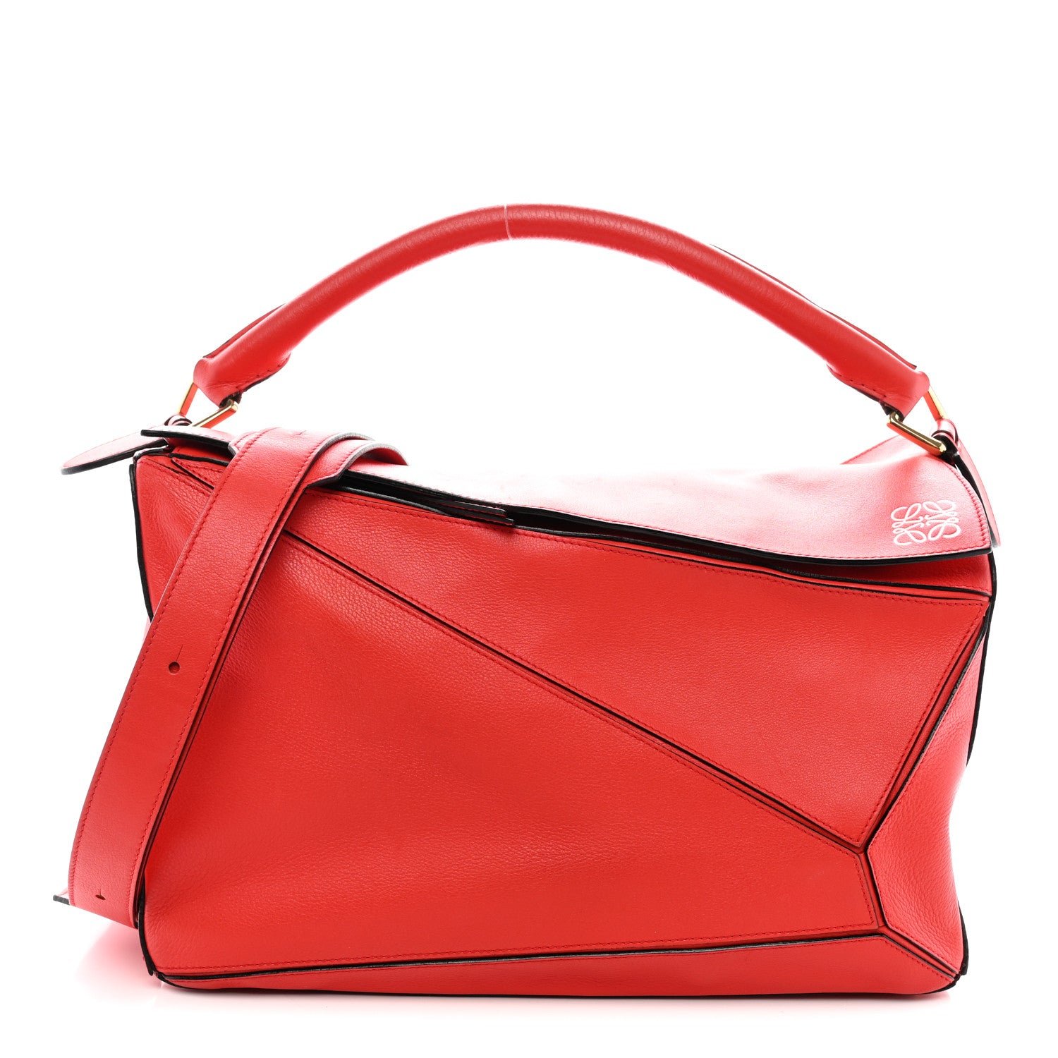 Loewe Calfskin Large Puzzle Bag Scarlet