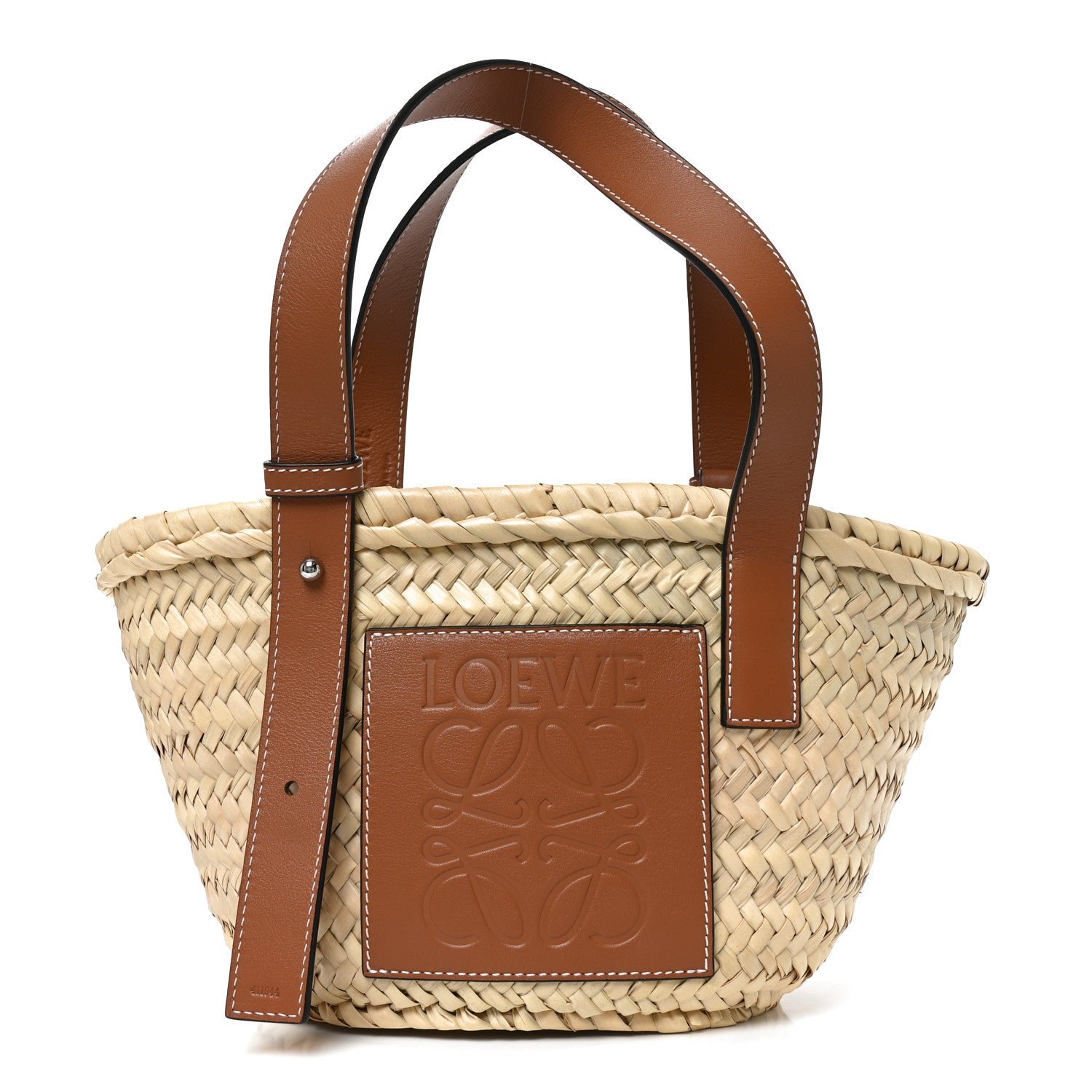 Loewe Raffia Small Basket Tote Bag Natural Tan