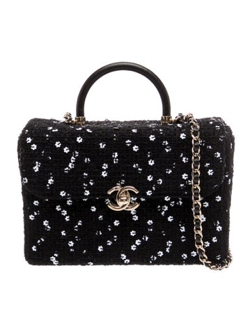 2023 Small Floral Fantasy Tweed Box Bag w/ Chain