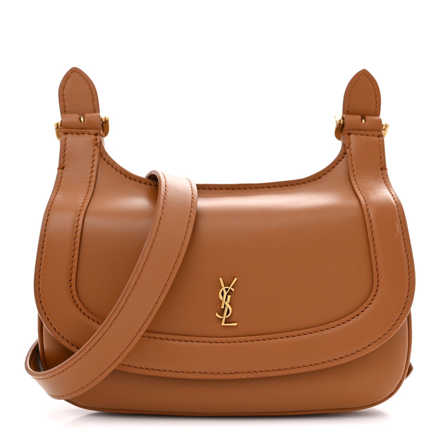 Saint Laurent Saint Laurent Smooth Calfskin Small Charlie Shoulder Bag Miel Dark