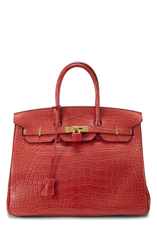 Hermes Geranium Matte Alligator Birkin 35