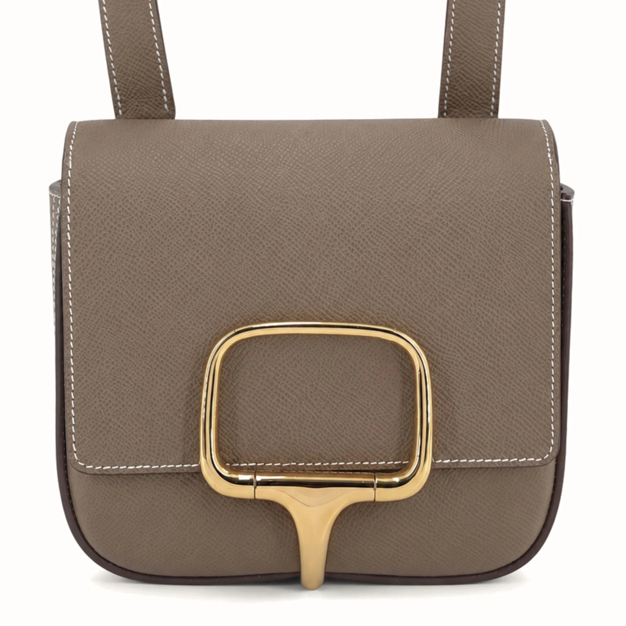 Excellent ( Rank SA ) HERMÈS Della Cavalleria mini Etoupe (18) Epsom Gold hardware W (2024)