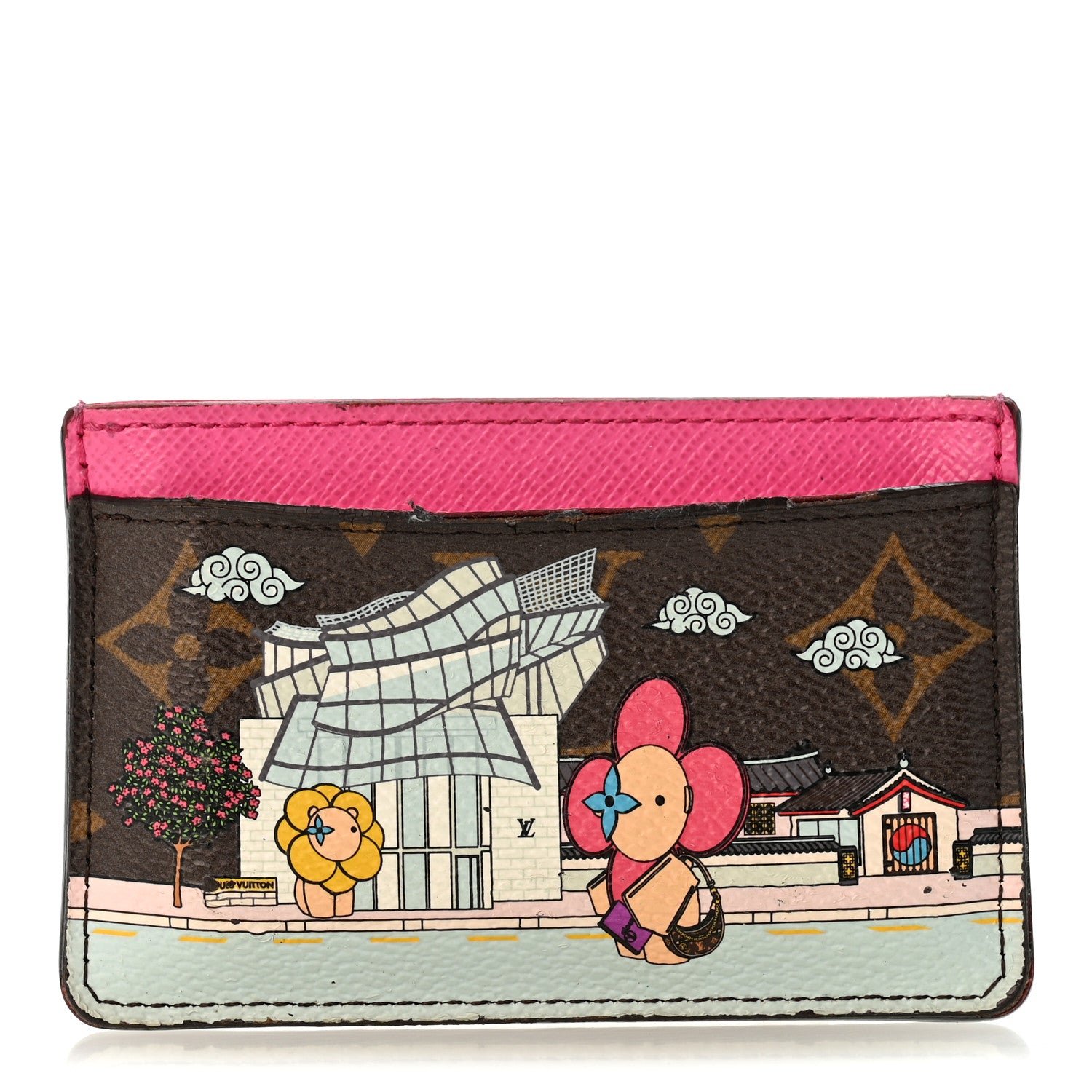 Louis Vuitton Monogram 2022 Christmas Animation Seoul Cardholder Fuchsia