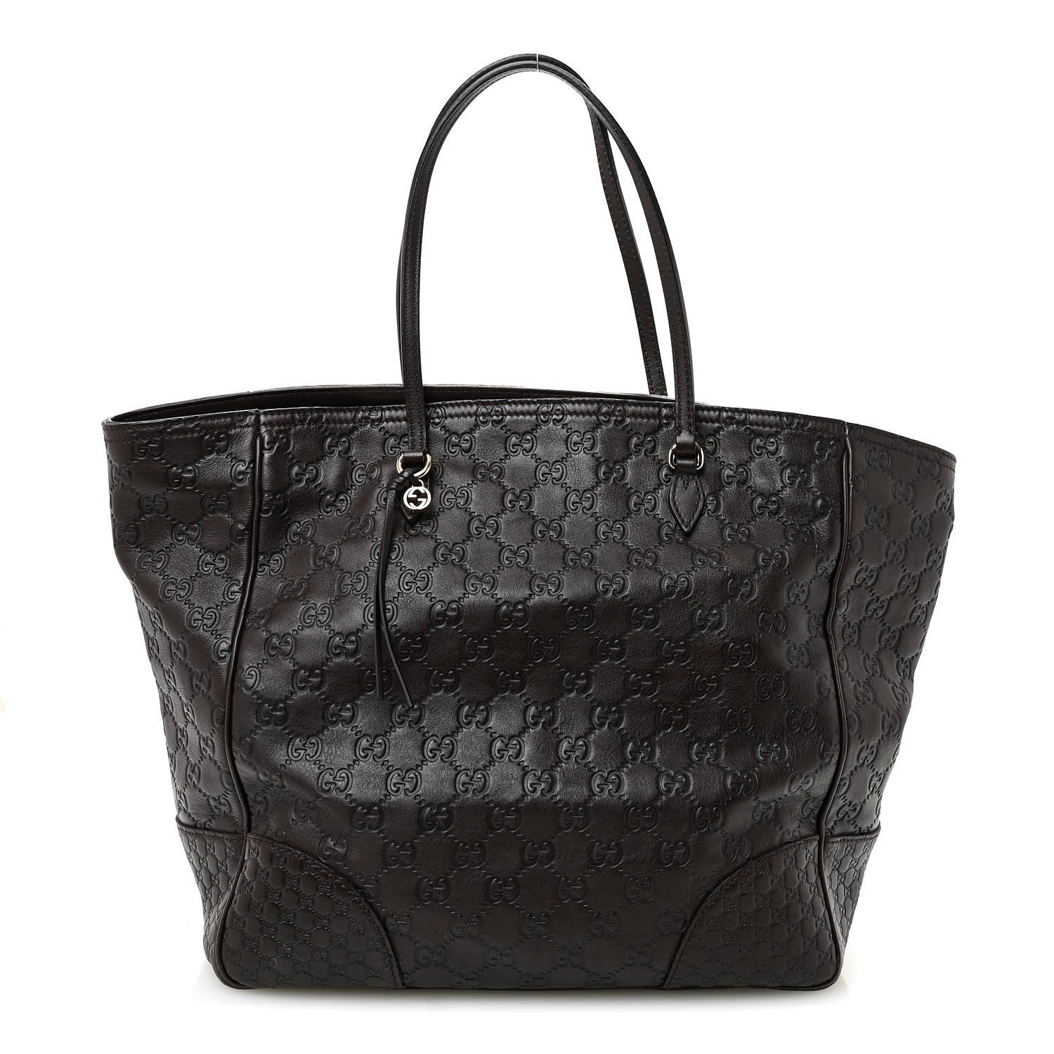 Gucci Guccissima Medium Bree Zippered Tote Chocolate