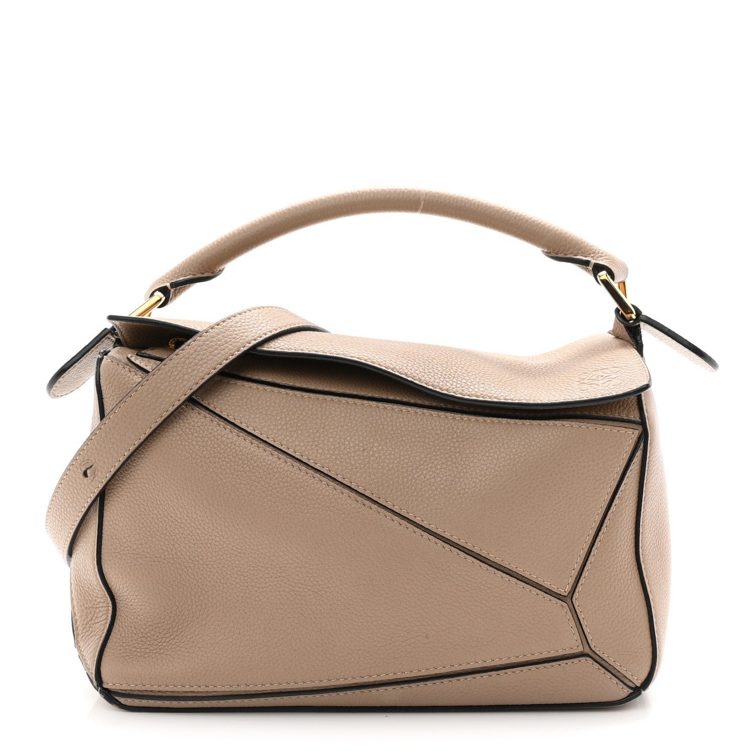 Loewe Loewe Grained Calfskin Small Puzzle Bag Sand