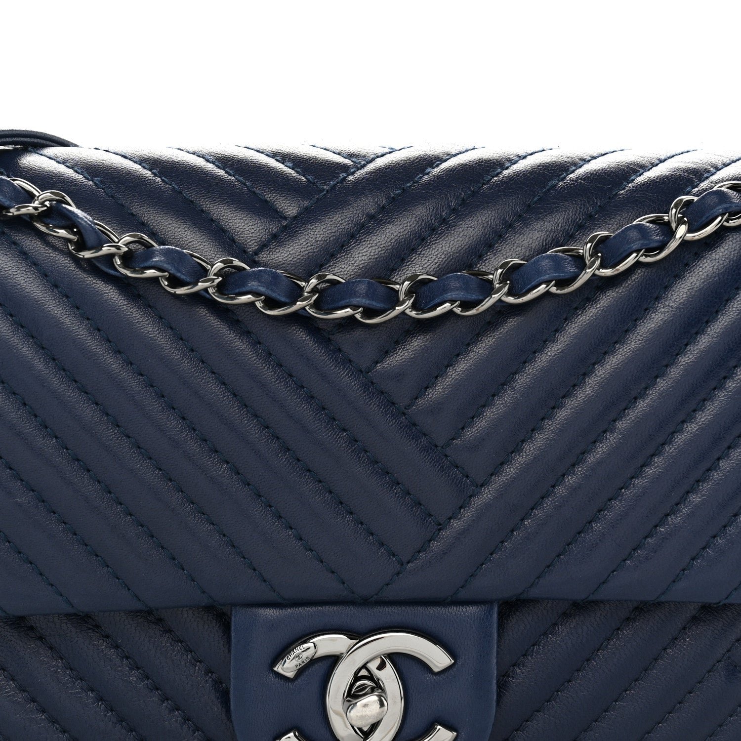 Chanel Lambskin Quilted Medium CC Crossing Flap Blue
