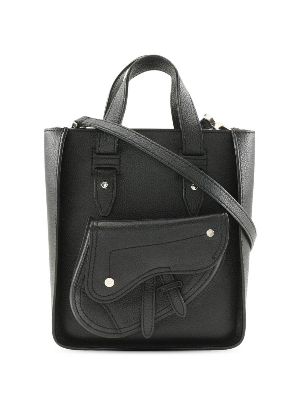 2010-2026 Mini Grained Calfskin Saddle Tote satchel