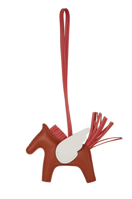 Hermes Brown Lambskin Rodeo Pegase Bag Charm PM