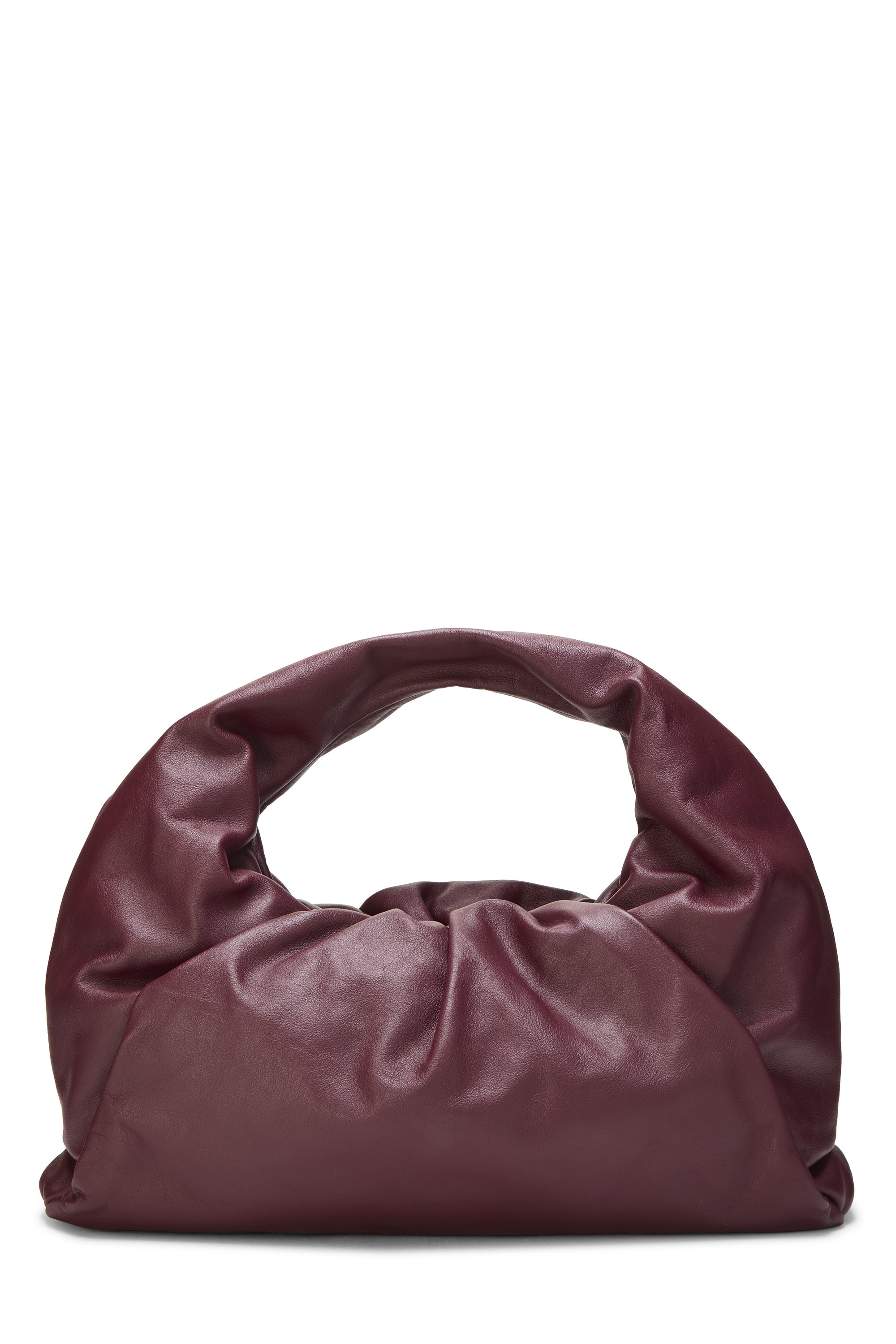 Bottega Veneta Burgundy Calfskin Leather "The Pouch" Medium