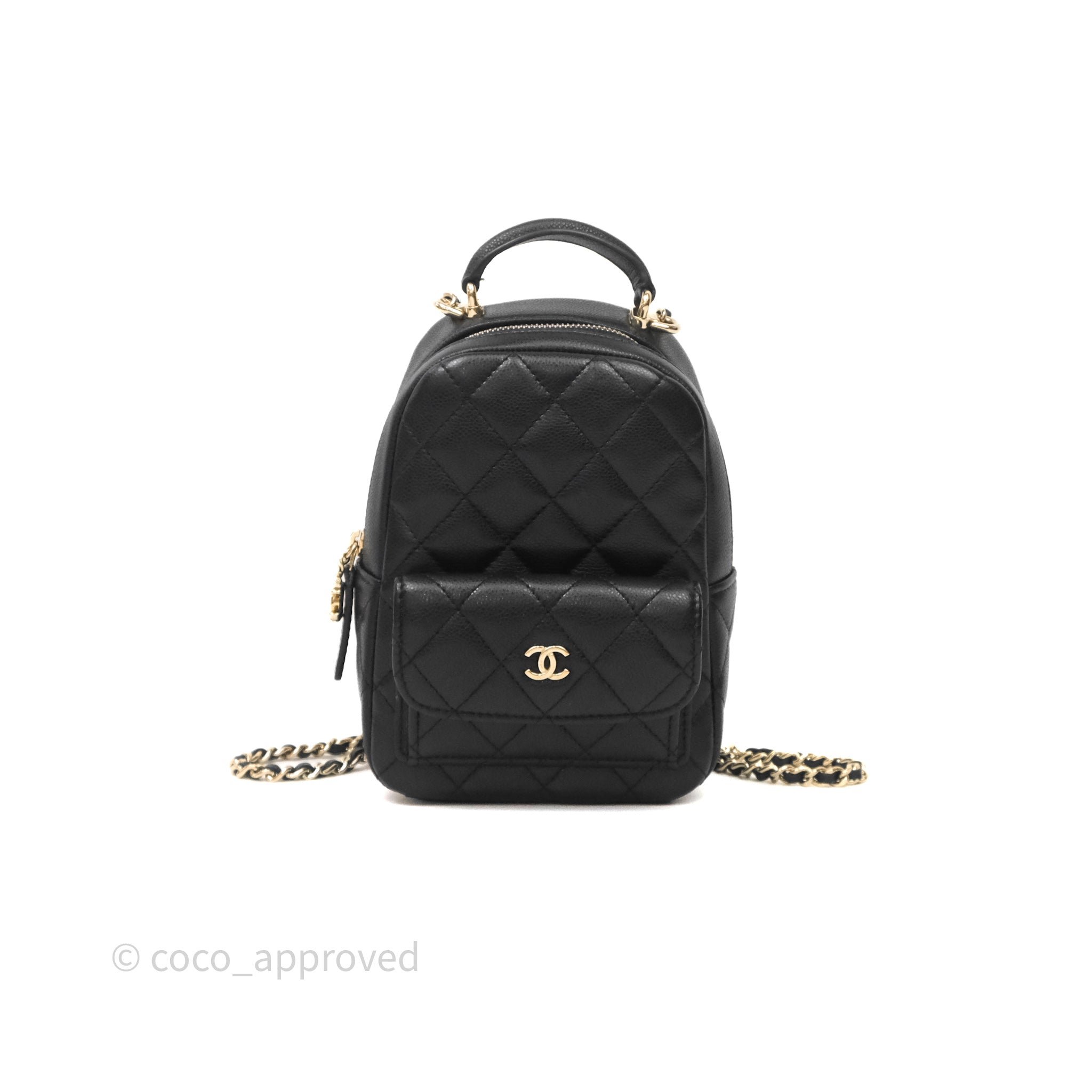Chanel Classic Mini Backpack Black Caviar Gold Hardware