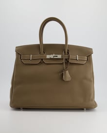 Hermes Hermès Birkin 35cm Bag in Etoupe Togo Leather with Palladium Hardware