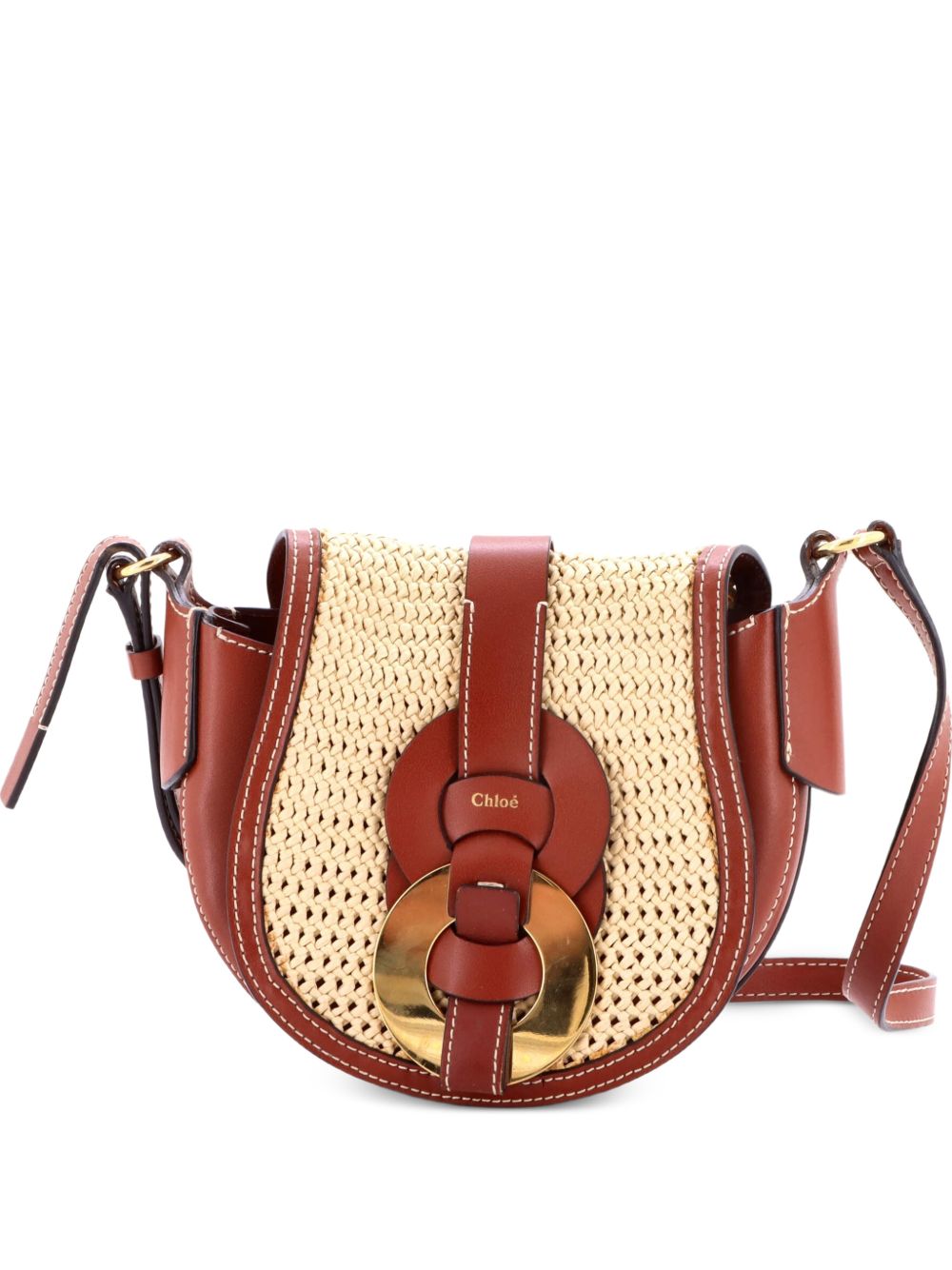 Darryl Raffia with Leather Small crossbody bag