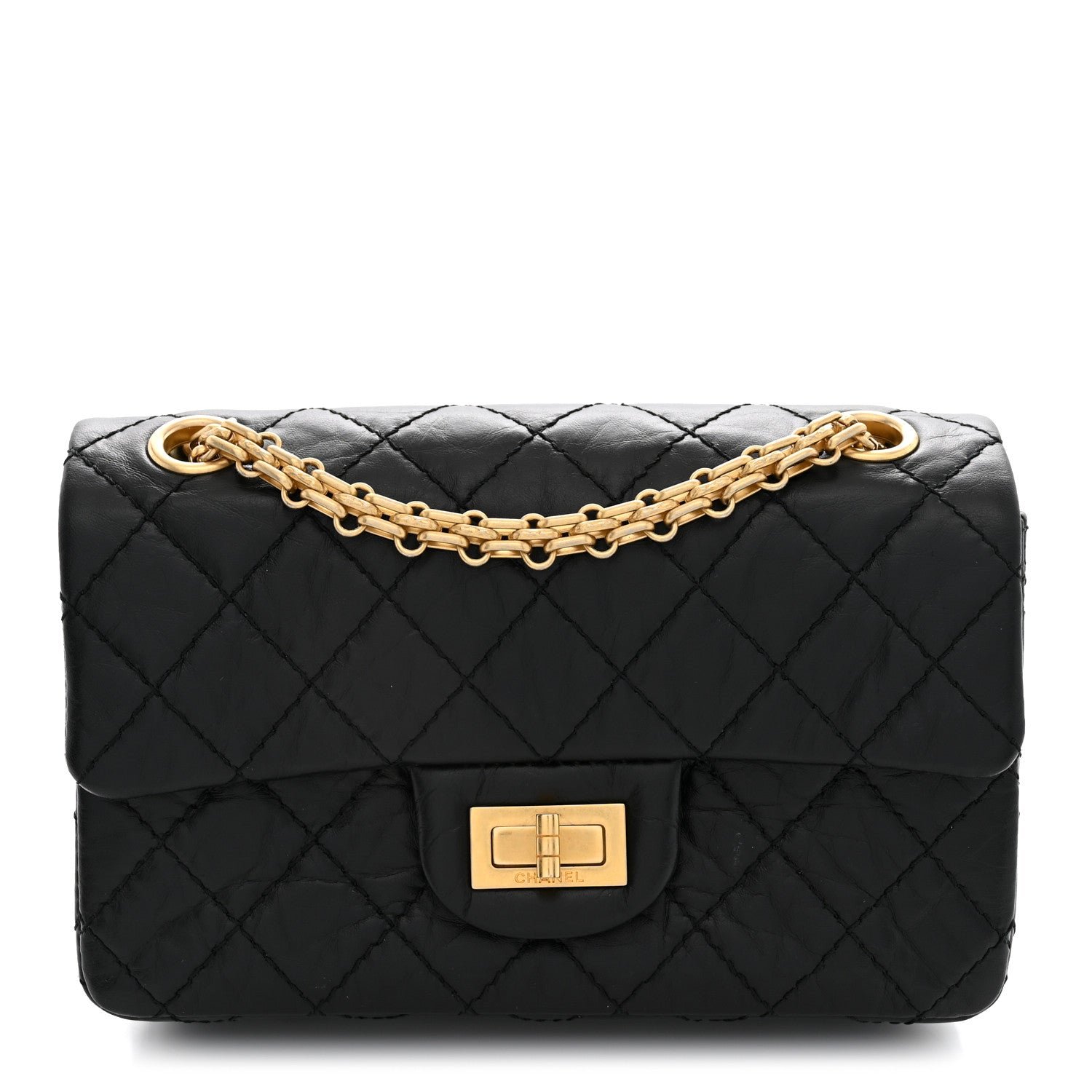 Chanel Aged Calfskin Quilted 2.55 Reissue Mini Flap Black