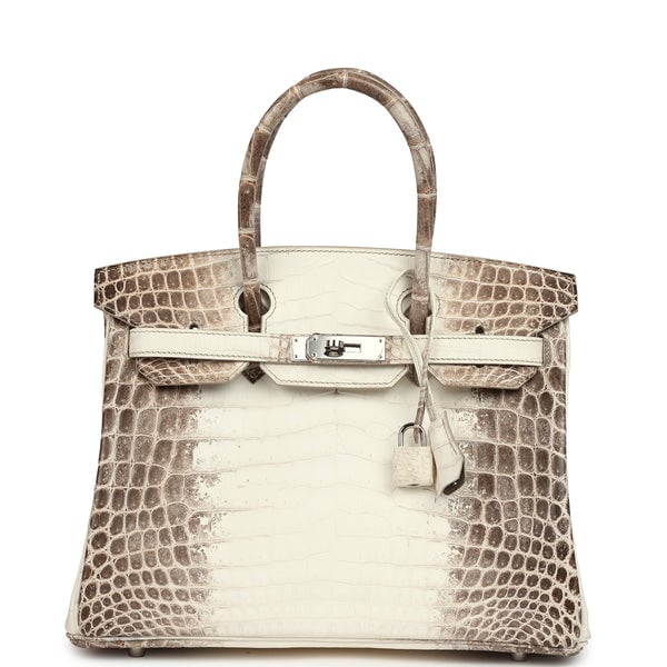 Pre-owned Hermes Birkin 30 Himalaya Niloticus Crocodile Palladium Hardware