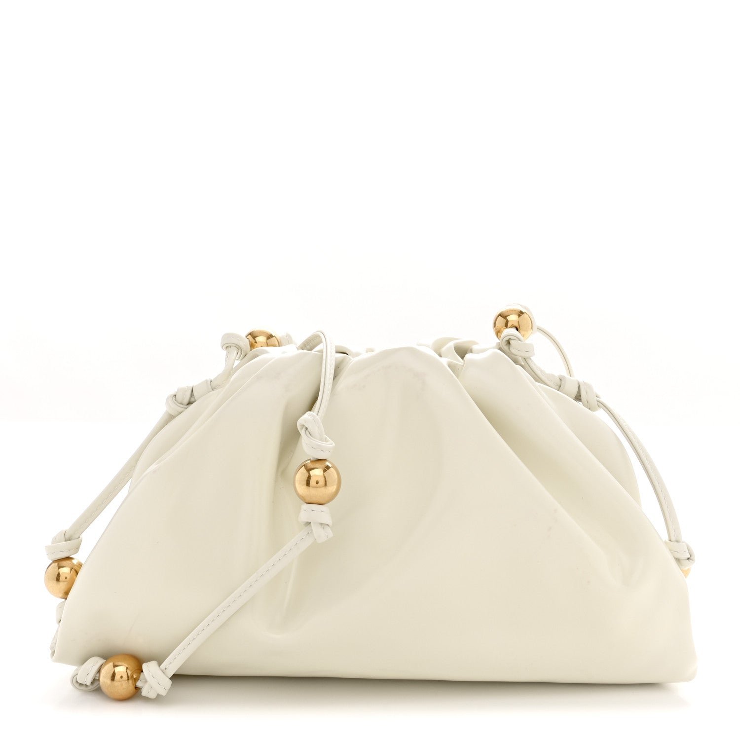 Bottega Veneta Patent Mini Pouch Chalk