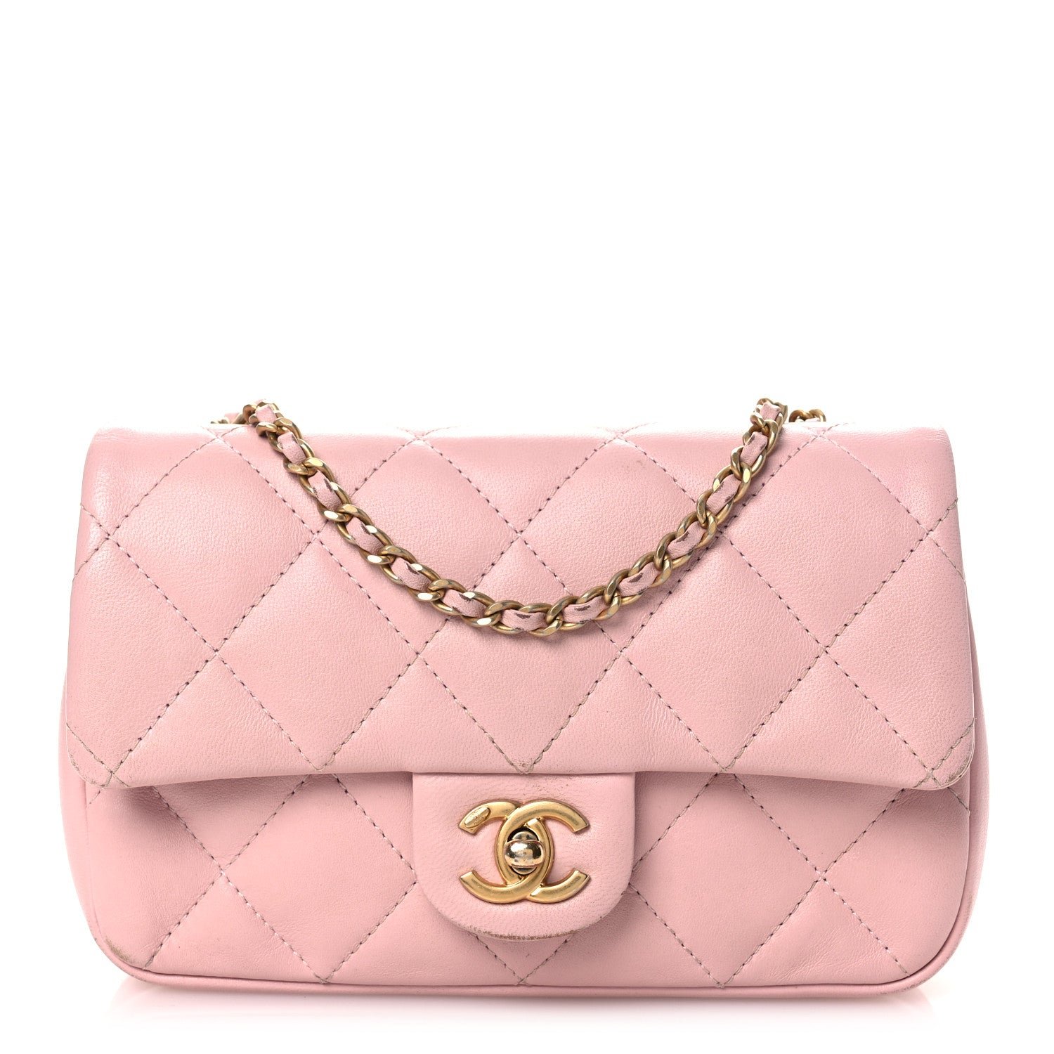 Chanel Lambskin Quilted Mini Heart Charms Flap Light Pink