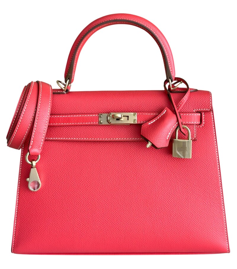 Rose Jaipur and Gold Verso Candy Epsom Sellier Kelly 25 Permabrass Hardware, 2012